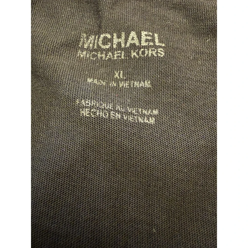 Michael Kors Women's Black Cotton Knit Graphic Logo Crew Tee Short Sleeve XL